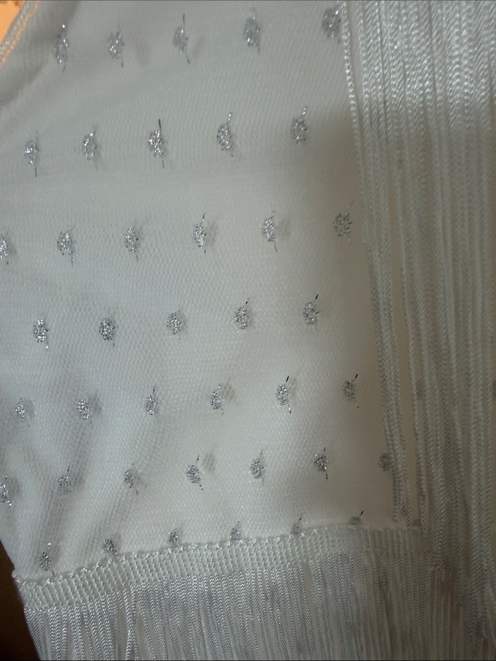 White Fringe V-Neck Party Dress - Picture 4 of 5